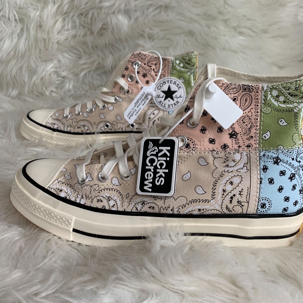 Unisex w9.5 / m7.5 converse offspring x chuck 70 high ‘paisley natural ivory’